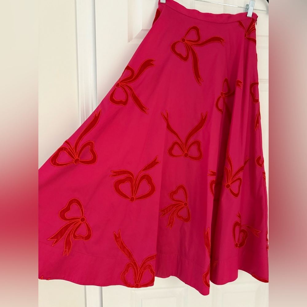 Anthropologie Fuchsia and Scarlet A-Line Skirt